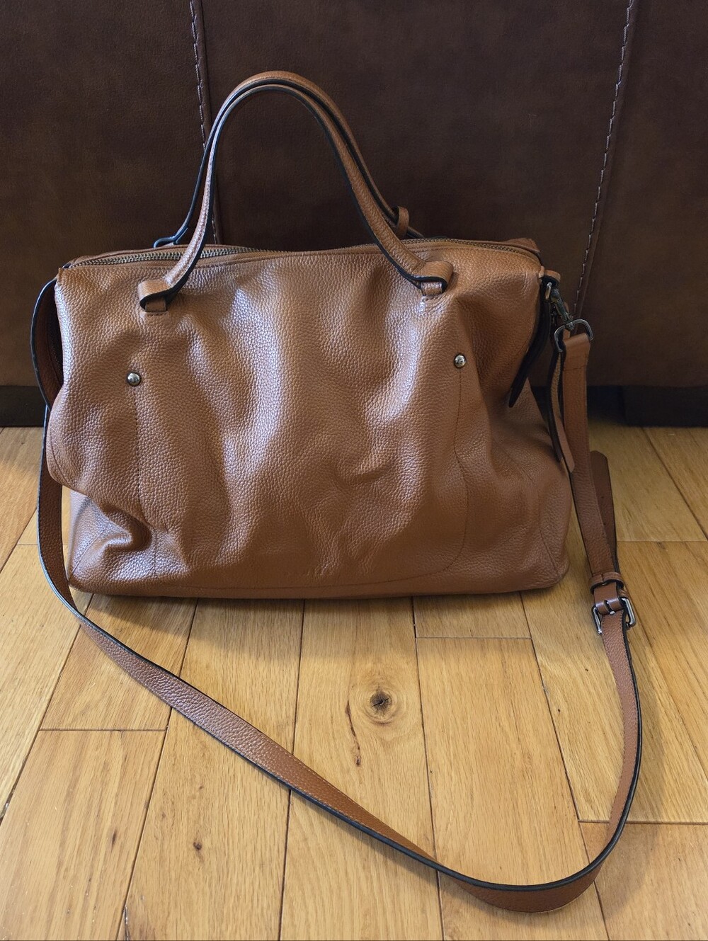 Danier Large Pebbled Leather Dalla Satchel